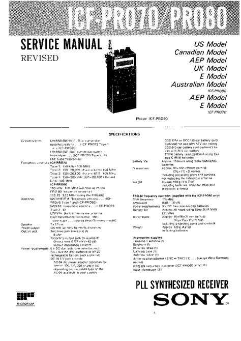 Sony icf pro70 pro80 empfänger reparaturanleitung. - Manual for cincinnati milacron sabre 750.