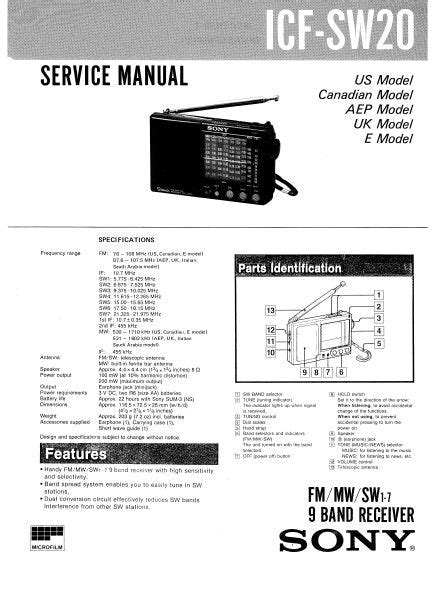 Sony icf sw20 9 band receiver repair manual. - Knots the complete visual guide by des pawson.