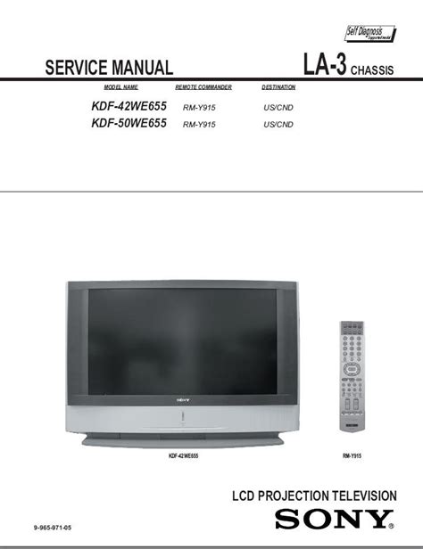 Sony kdf 42we655 kdf 50we655 service manual repair guide. - Manuale di servizio per una gilera rcr 50.