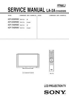 Sony kdf 70xbr950 lcd projection tv service manual. - Manuale di riparazione del servizio honda cr125r 1986 1991.
