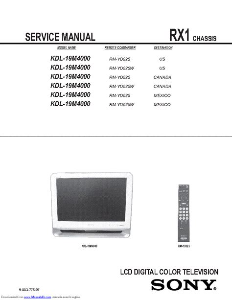 Sony kdl 19m4000 lcd tv service repair manual. - 1976 omc outboard motor 55 hp parts manual.