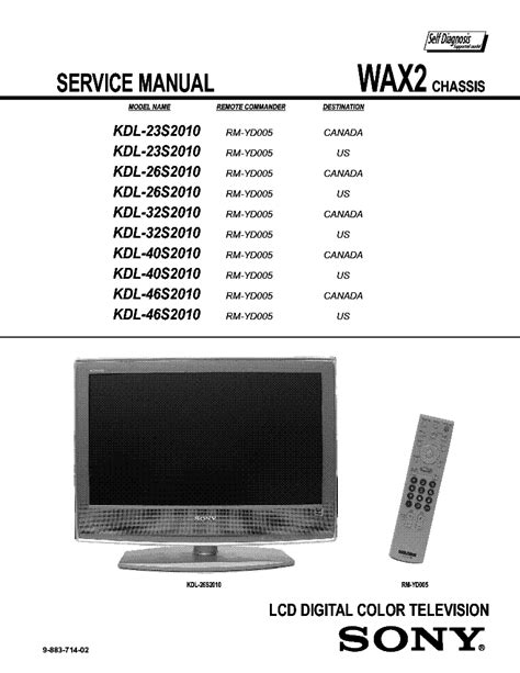 Sony kdl 23s2010 26s2010 32s2010 40s2010 46s2010 service manual repair guide. - Untersuchungen u ber den bau der nasenschleimhaut.