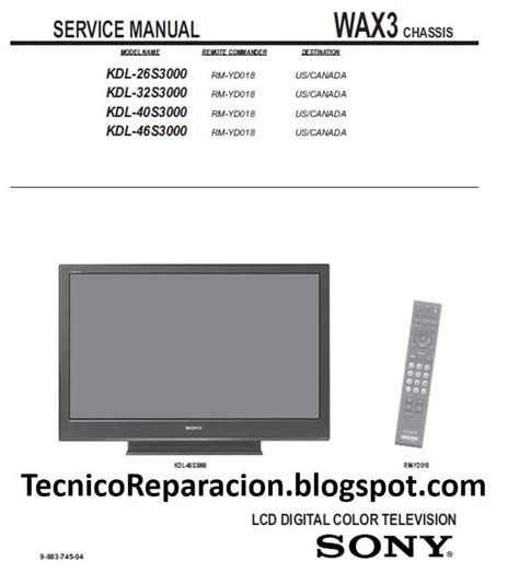 Sony kdl 26s3000 kdl 32s3000 lcd tv service manual. - Hp pavilion dv6 repair service manual.