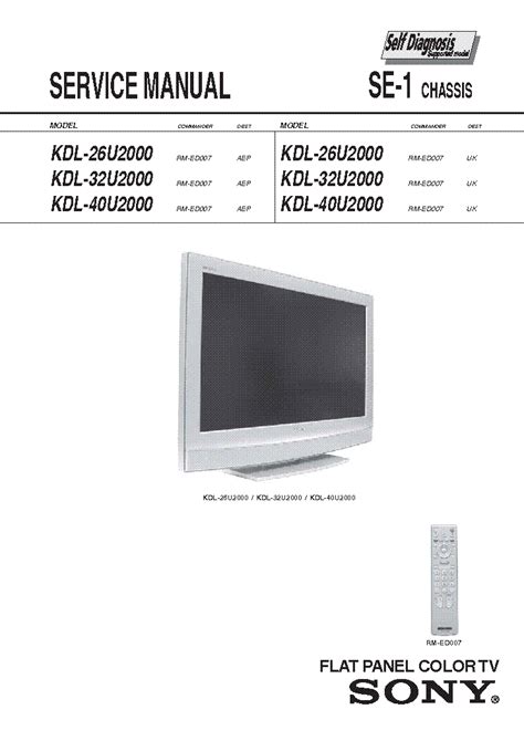 Sony kdl 26u2000 32u2000 40u2000 service repair manual. - Prisoner cell block h episode guide.