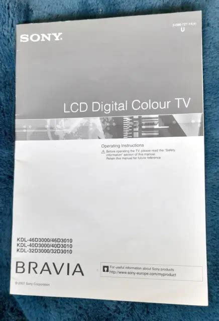 Sony kdl 32d3000 kdl 46d3000 service manual repair guide. - Solution manual for economics today the macro view.