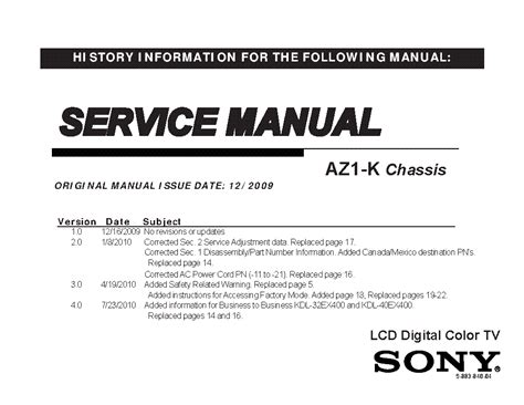 Sony kdl 32ex301 32ex400 40ex400 40ex401 lcd tv service repair manual. - Study guide for stewarts multivariable calculus 8th ed.