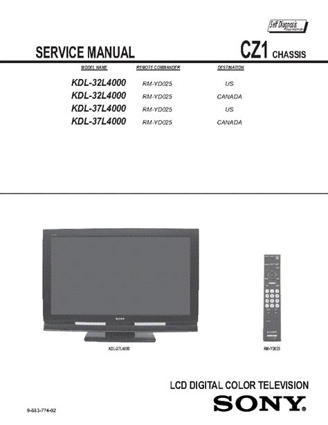 Sony kdl 32l4000 kdl 37l4000 lcd tv service repair manual. - Arm11 mpcore processor technical reference manual.