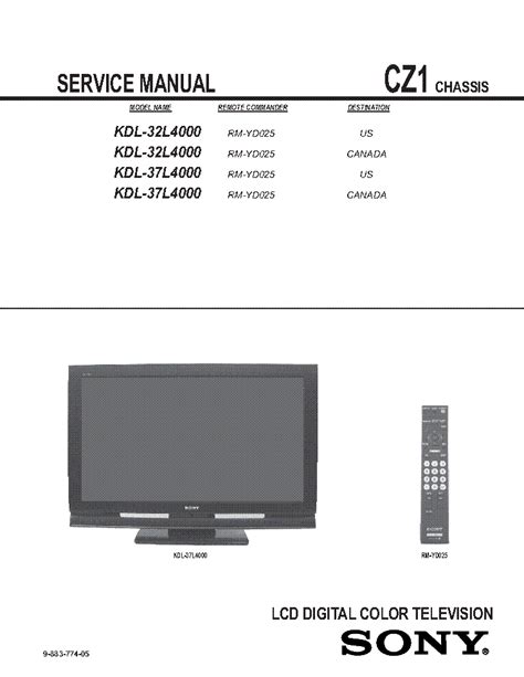 Sony kdl 32l4000 kdl 37l4000 service manual. - Manual on the use of thermocouples.