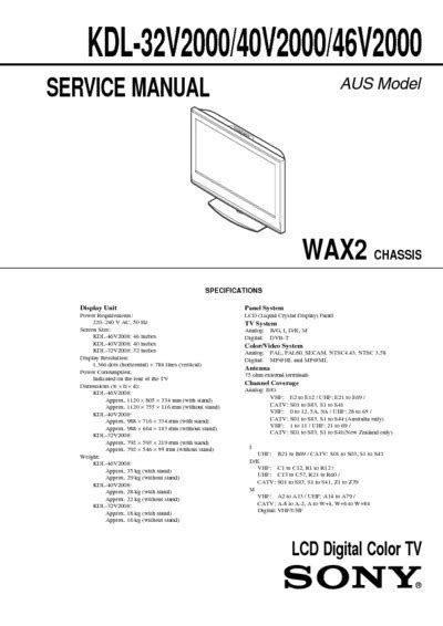 Sony kdl 32v2000 kdl 40v2000 kdl 46v2000 tv service manual. - Where can you pocket guide to urology.