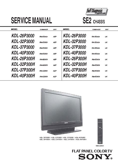 Sony kdl 40p3000 40p300h service manual and repair guide. - Lhomme pluriel les ressorts de laction essais recherches.