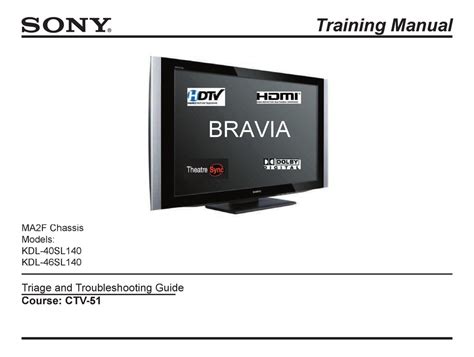 Sony kdl 40sl140 46sl140 guida alla riparazione manuale di servizio. - Manual cam chain tensioner vs automatic.