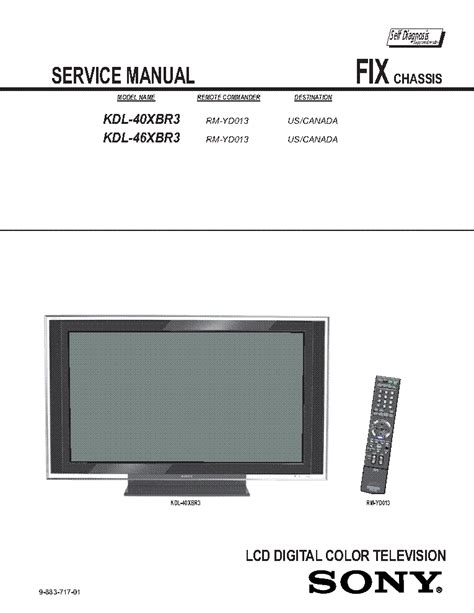 Sony kdl 40xbr3 kdl 40xbr3 lcd tv service repair manual. - Thermo king reefer repair manual crr steper.