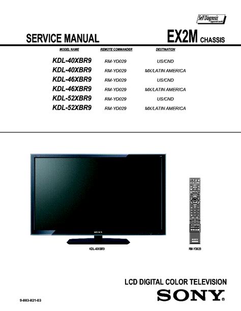 Sony kdl 40xbr9 kdl 46xbr9 kdl 52xbr9 lcd tv service manual. - Manual de servicio del motor shibaura n844lt.