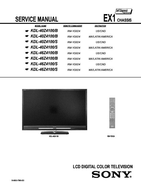 Sony kdl 40z4100 kdl 46z4100 lcd tv service repair manual. - Fendt 5270 c combine operators manual download.