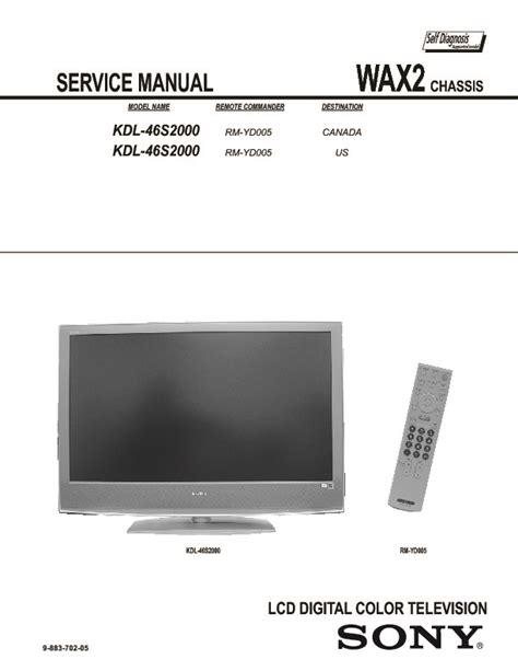 Sony kdl 46s2000 lcd tv service repair manual. - Acerca das armaduras de d. sebastião.