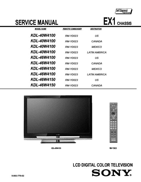 Sony kdl 46w4100 service manual and repair guide. - 85 dodge ram w100 service manual.