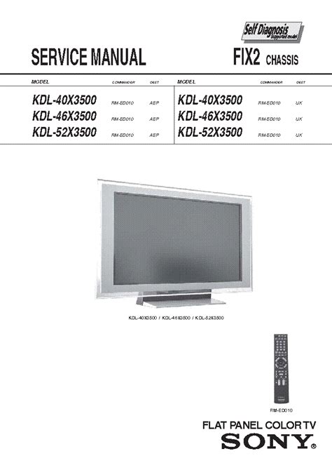 Sony kdl 52x3500 tv reparaturanleitung download herunterladen. - Design analysis experiments student solutions manual.