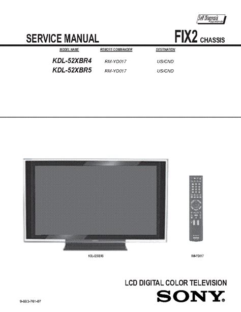 Sony kdl 52xbr4 52xbr5 service manual repair guide. - Triumph daytona t100 workshop parts manual.