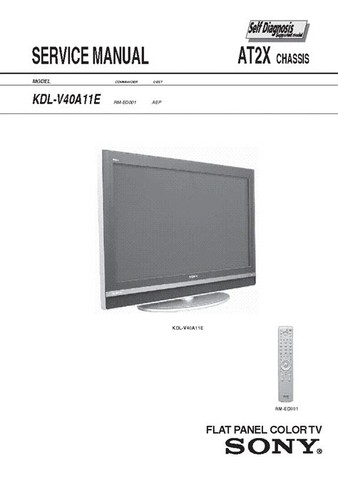 Sony kdl v40a11e lcd tv service repair manual. - Allen heath pa series consoles original service manual.