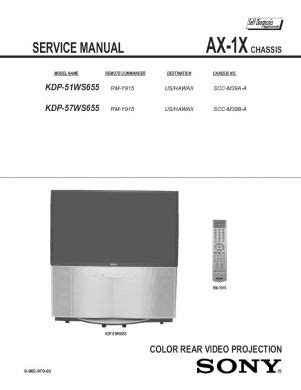Sony kdp 51ws655 kdp 57ws655 tv service manual. - Suzuki swift manuale di riparazione ddis.