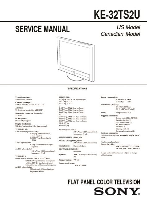 Sony ke32ts2u plasma tv service manual download. - Service manual heating air conditioning automatic climate control model 123.