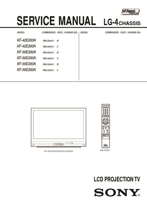 Sony kf 42e200a kf 50e200a kf 55e200a lcd tv service manual. - Sony vpl vw11ht lcd video projector service manual.