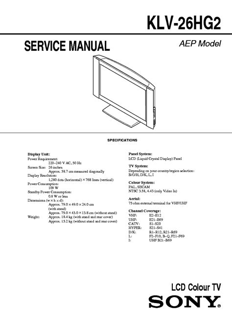 Sony klv 26hg2 tv service manual download. - Guida per istruttori di motori industriali 6a edizione.