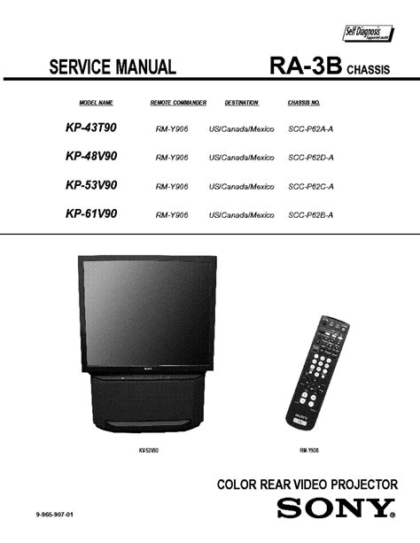 Sony kp 43t90 kp 48v90 kp 53v90 kp 61v90 tv service manual. - Hp pavilion dv7 3160us manuel de réparation.