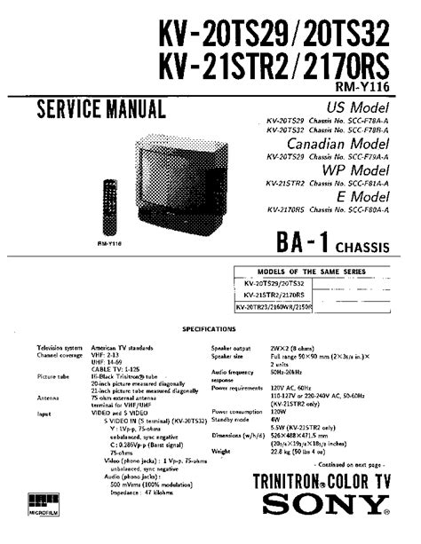 Sony kv 20ts29 tv service manual. - Haftpflicht aus fabrikbetrieb bei tödtungen und körperverletzungen ....