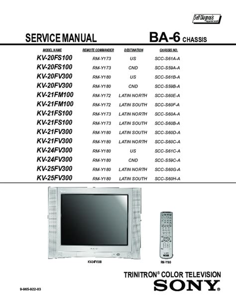 Sony kv 24fv300 trinitron color tv service manual. - Volvo l20b front end loader service manual.