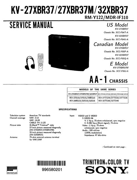Sony kv 27xbr37 32xbr37 trinitron tv color descarga manual de servicio. - Onkyo tx sr674 receivers repair manual.