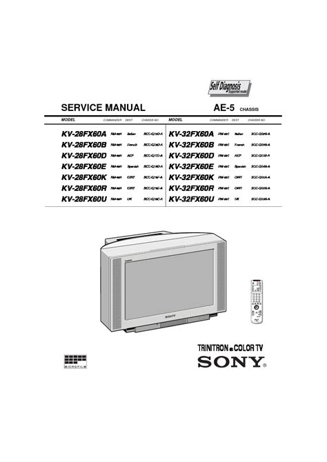 Sony kv 28fx60a kv 28fx60b farbfernseher reparaturanleitung. - Suzuki vinson 500 axle repair manual.