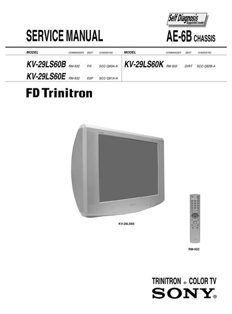 Sony kv 28ls60 kv 32ls60 trinitron color tv service manual. - Emprego nos planos de fomento portugueses.