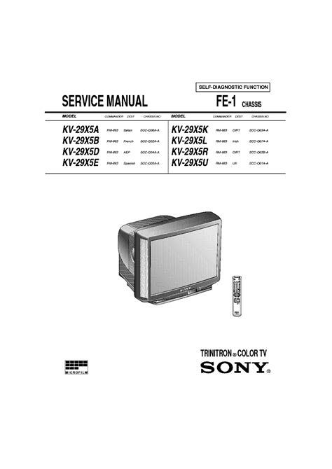 Sony kv 29x5a b d e k l ru tv service manual. - Service handbuch volvo tad 531 ge.