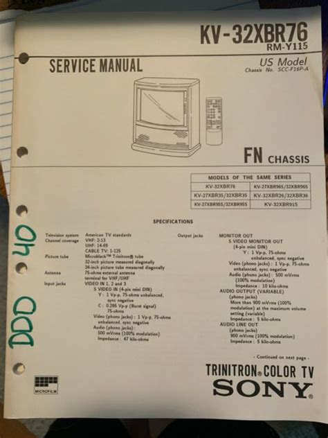 Sony kv 32tw77 trinitron color tv repair manual. - Manuale di servizio harley davidson flht.