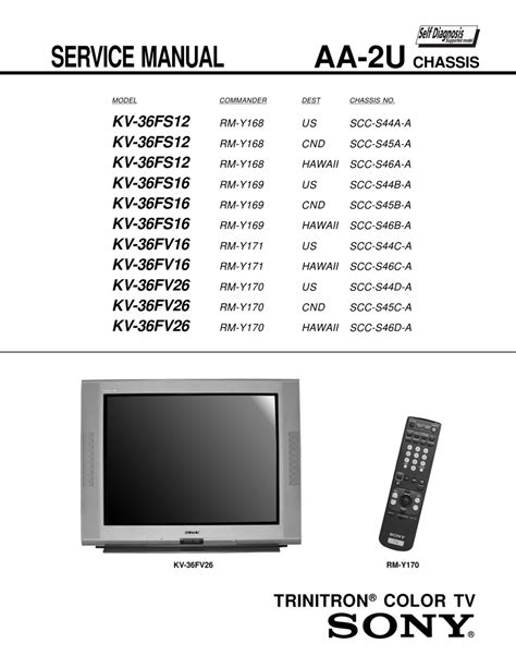 Sony kv 36fs12 trinitron color tv service manual. - Certified healthcare access associate study guide.