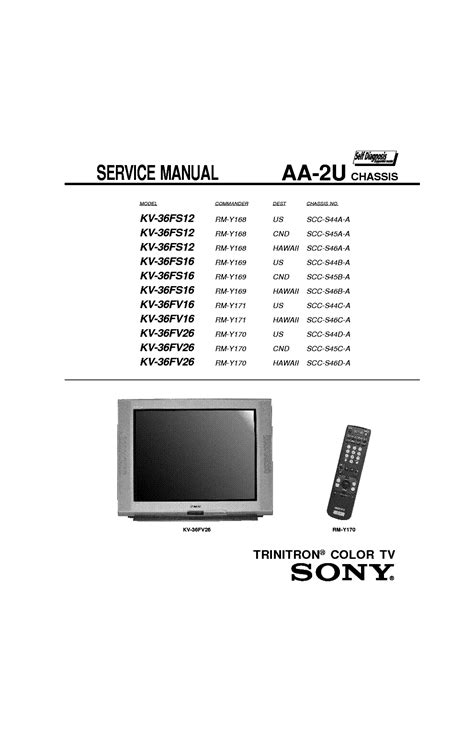 Sony kv 36fv16 trinitron color tv service manual. - Lov om arbejdsformidling og arbejdsløshedsforsikring m.v.
