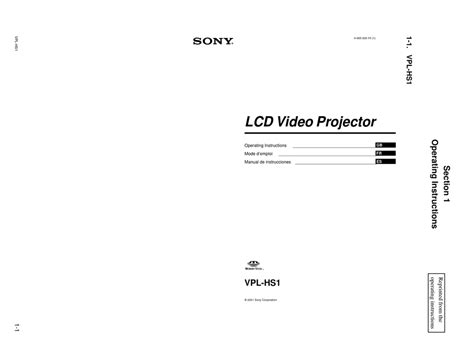 Sony lcd video projector vpl hs1 service manual. - Sowjetische standpunkte zur gestaltung künftiger europäischer sicherheit.