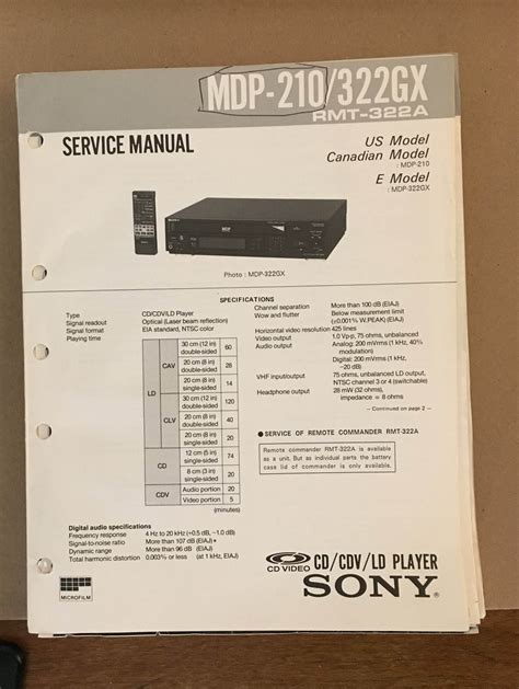 Sony mdp 510 mdp 722gx cd cdv ld player service manual. - Chevrolet trailblazer service manual electrical system.