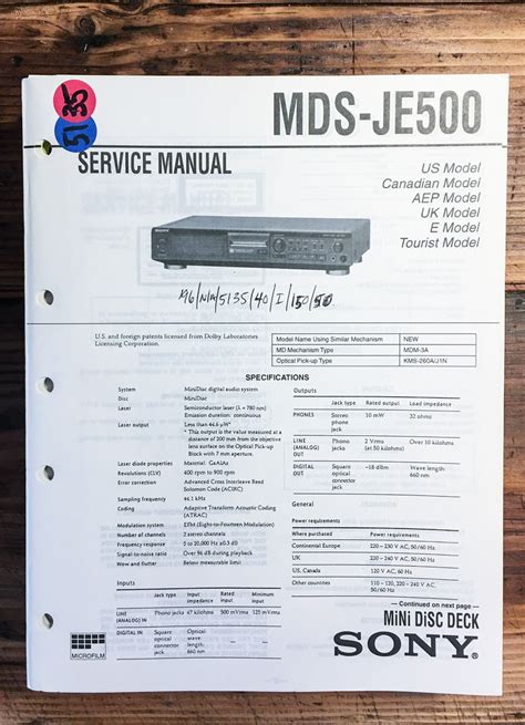 Sony mds je500 mini disc deck service manual. - Geschichte der deutschen revolution von 1848-49..