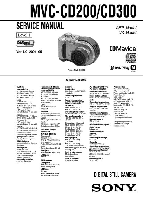 Sony mvc cd200 digital still camera service manual. - Solution manual of chiang mathematical economics.