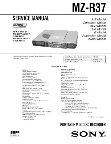 Sony mz r37 1 4 service manual. - Massey ferguson mf 550 560 565 575 590 service manual.