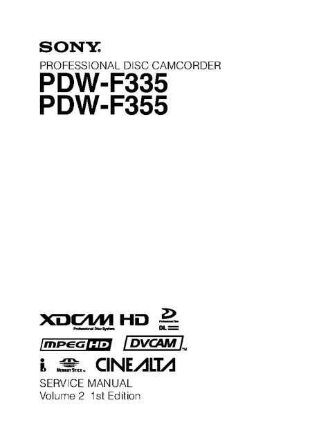 Sony pdw f355 manuale di servizio. - Ama manual de gerenciamento de projetos 2ed by paul c dinsmore.