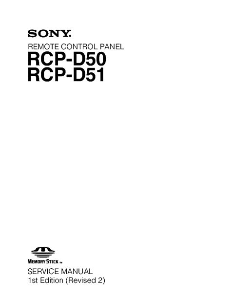 Sony rcp d50 rcp d51 service manual. - Onan 4000 rv generator repair manual.