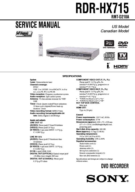 Sony rdr hx715 service manual repair guide. - Komatsu wa250 3 avance radlader werkstattservice reparaturanleitung wa250 3 serial 50001 und höher.