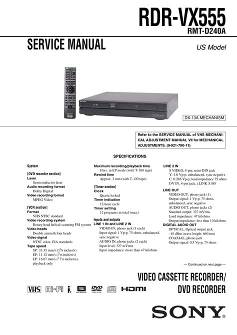 Sony rdr vx500 us canada service manual repair guide. - Overcoming your childs fears and worries a self help guide using cognitive behavioral techniques.