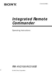 Sony remote commander rm av2100 manual. - Life on the edge a guide to californias endangered natural resources wildlife.