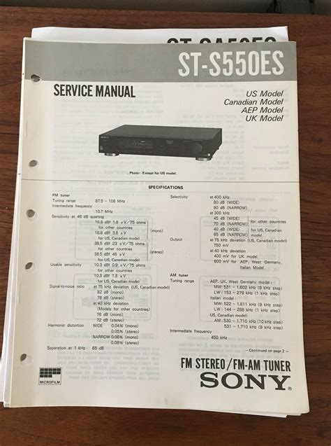Sony st s550es tuner owners instruction manual. - Die komplette anleitung zur klinischen massage von christopher m norris.