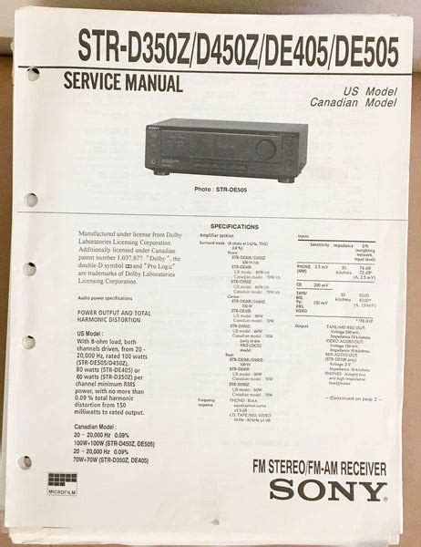 Sony str d350z d450z de405 de505 service manual. - Writing history a guide for canadian students.