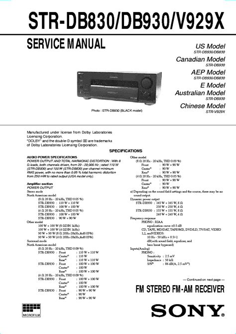 Sony str db830 db930 v929x fm stereo receiver repair manual. - Cambridge igcse chemistry revision guide von roger norris.